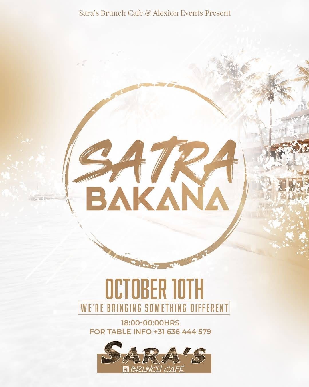Satra Bakana — Sara’s Brunch Cafe: Poster van het event